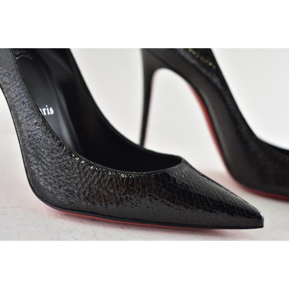 Christian Louboutin Kate 100 Black Specchio Star Pointed Classic Heel Pump 40 - Picture 5 of 15